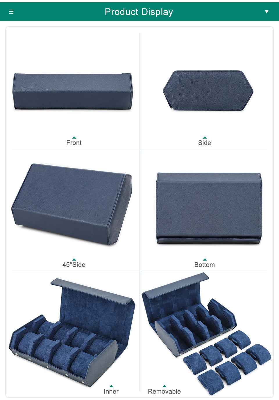 Genuine Leather Hexagon 8-Watches Roll Case