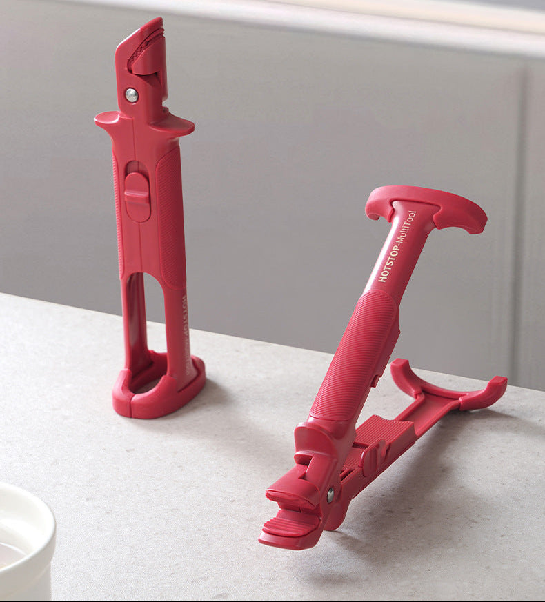 2-in-1 Silicone Bowl Clip & Plate Gripper – Heat-Resistant Anti-Scald Tongs for Hot Dishes, Bowls & Pots