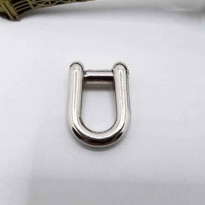 Silberfarbene Mini D-Ring Klammer, geschlossene U-Form, 6mm