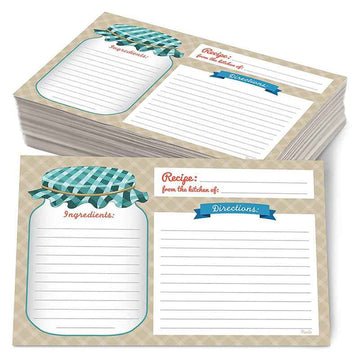 25 Double Sided Recipe Cards 4 x 5.5 Inch