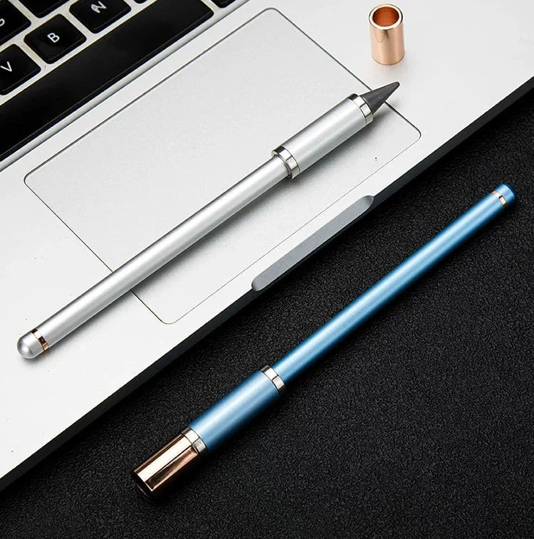 GNASEET Inkless Eternal Pen – Magnetic Fidget Cap, Metal Body | 148x7.5mm | Gold / Silver / Blue / Black