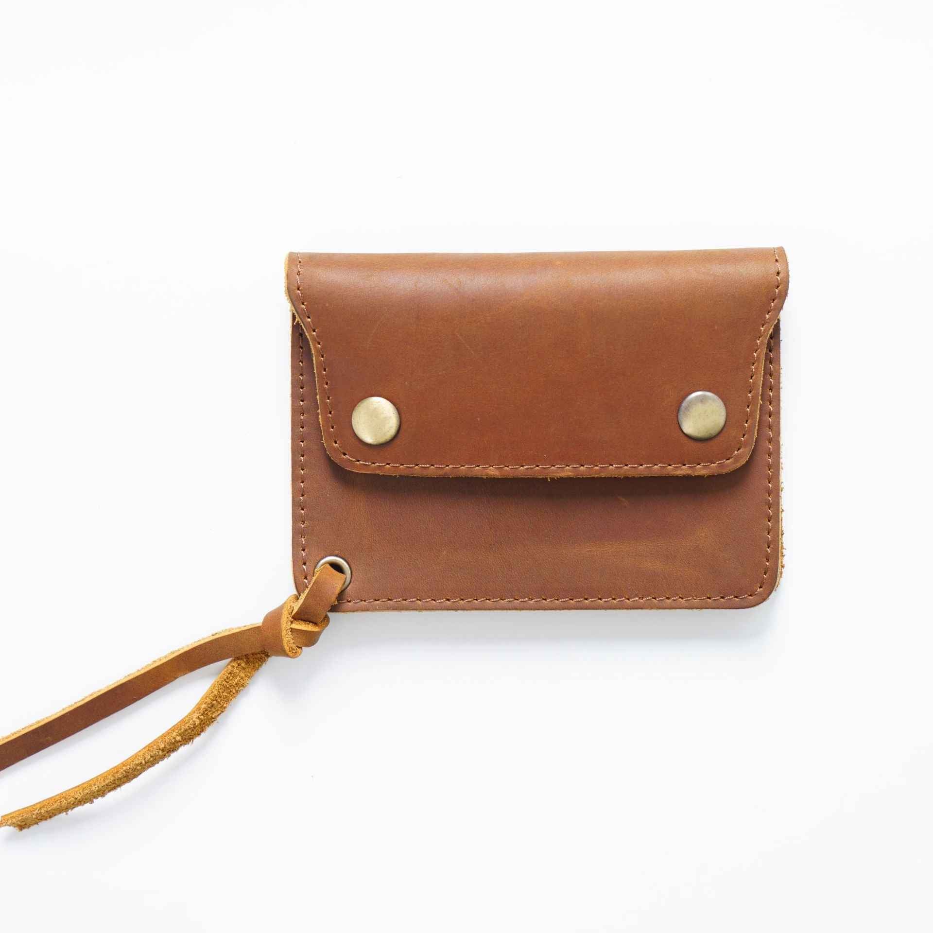 Handmade Crazy Horse Leather Card Holder Wallet Brown