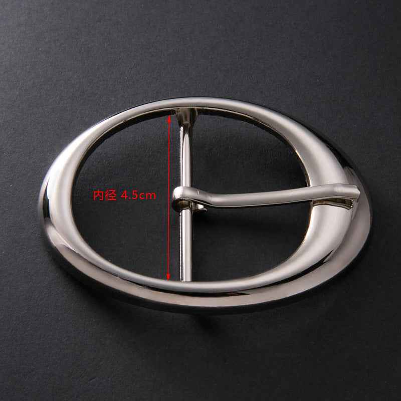 Oval 45mm coat belt buckle with pin, adjustable; inner 4.5 cm