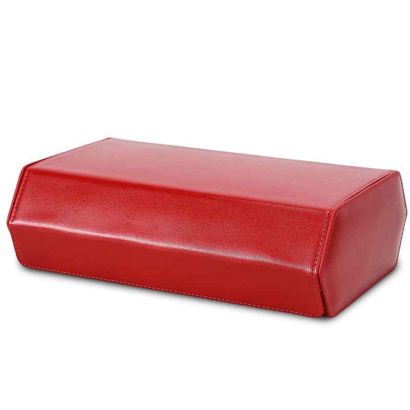 Genuine Leather Hexagon 8-Watches Roll Case Red