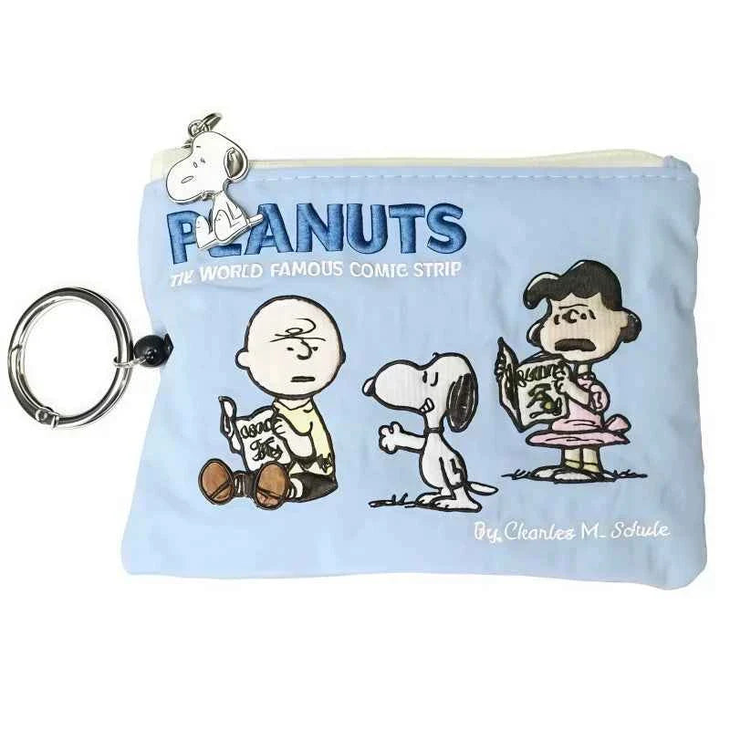 Japanese Kawaii Peanuts Zipper Coin Purse Blue