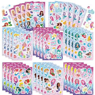 Make a Face Mermaid Squad Stickers for Kids 24 Sheets