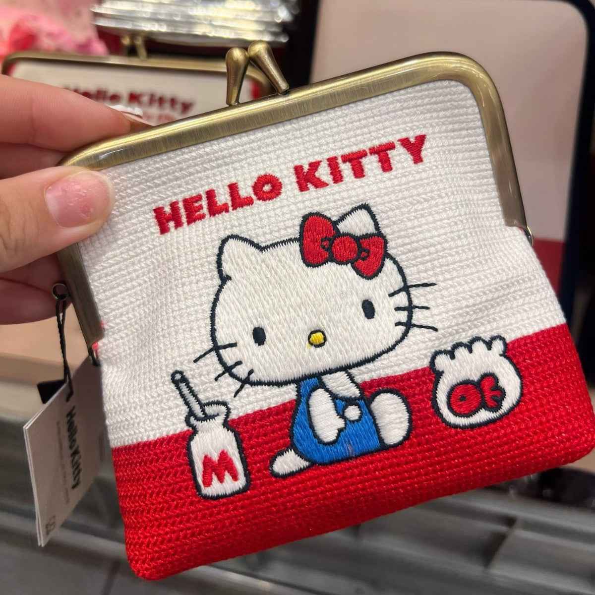 Japanese Kawaii Hello Kitty Cosmetic Bag Embroidered Coin Purse Small