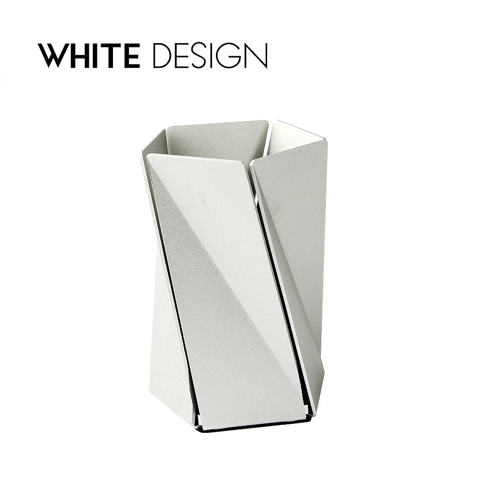 Modern Aluminum Twist Pen Holder - Minimalist Desktop Organizer Silver
