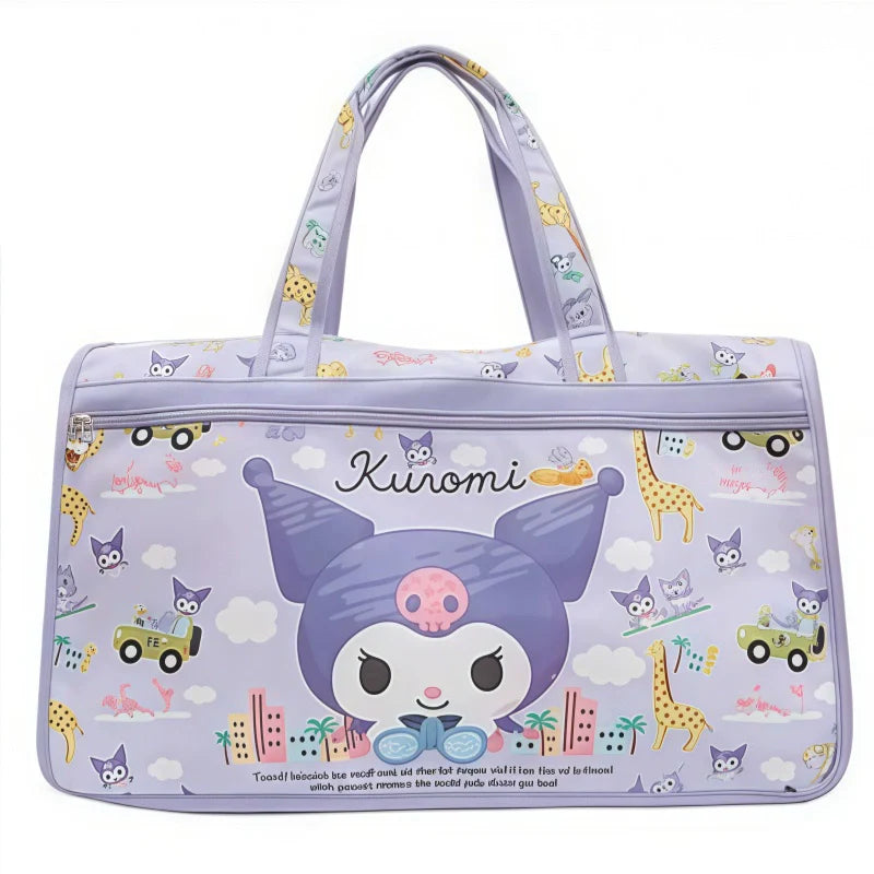 Kuromi Japanese Cute Cartoon Large Capacity Travel Tote Bag Purple