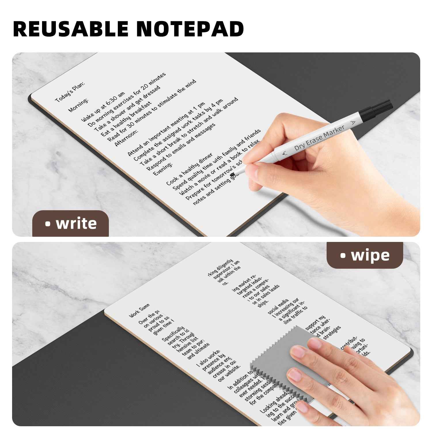 Desktop Dry Erase Board,9.5" X 5.9" Small White Board with Stand