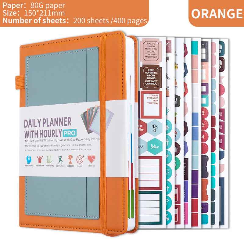 Daily Planner with Hourly PRO Schedule & to-do List – A5 Orange