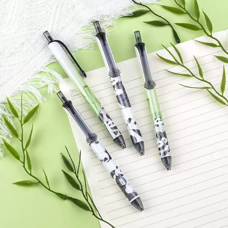 Comix Cat & Bear Gel Pens – 6-Pack 0.5mm Black Ink for School Writing