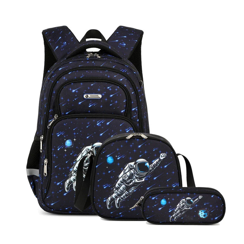 School Backpack Pencil Lunch Bag 3in1 for Boys and Girls Kids 11