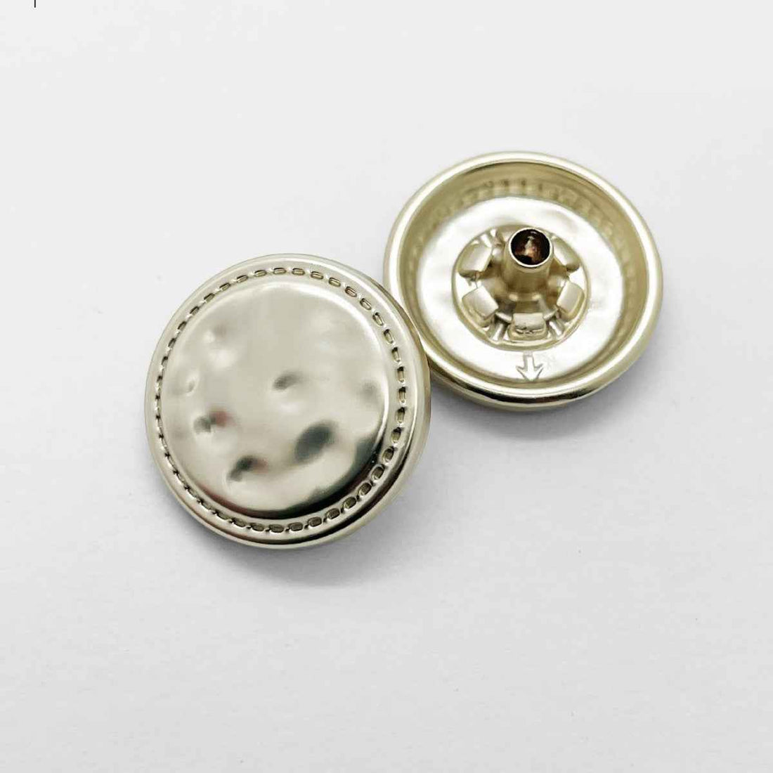Antique gold/silver metal press studs, vintage snap buttons pair