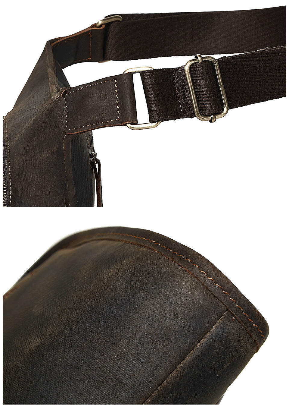 Men's Genuine Leather Commuter Shoulder Crossbody Bag