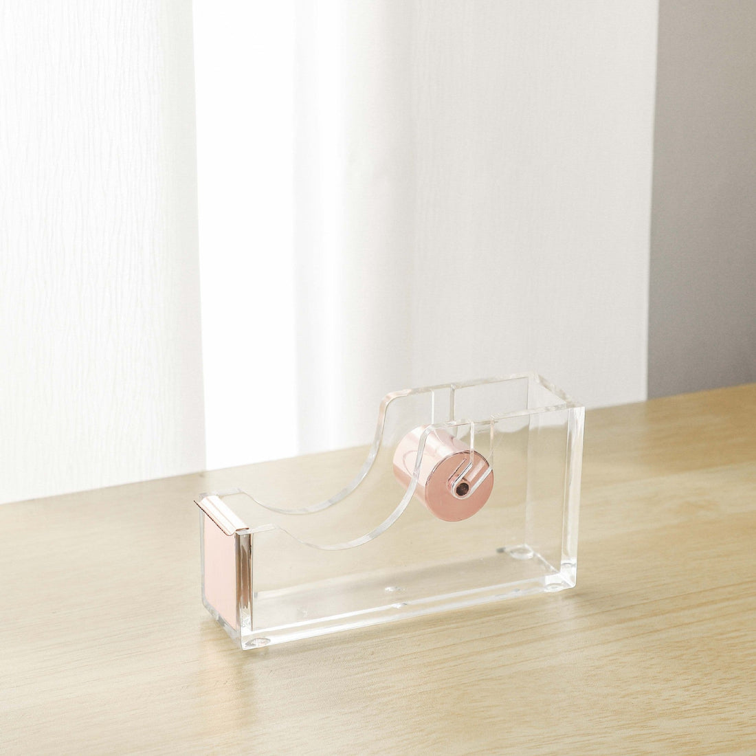 Office Transparent Acrylic Tape Dispenser Rose Gold