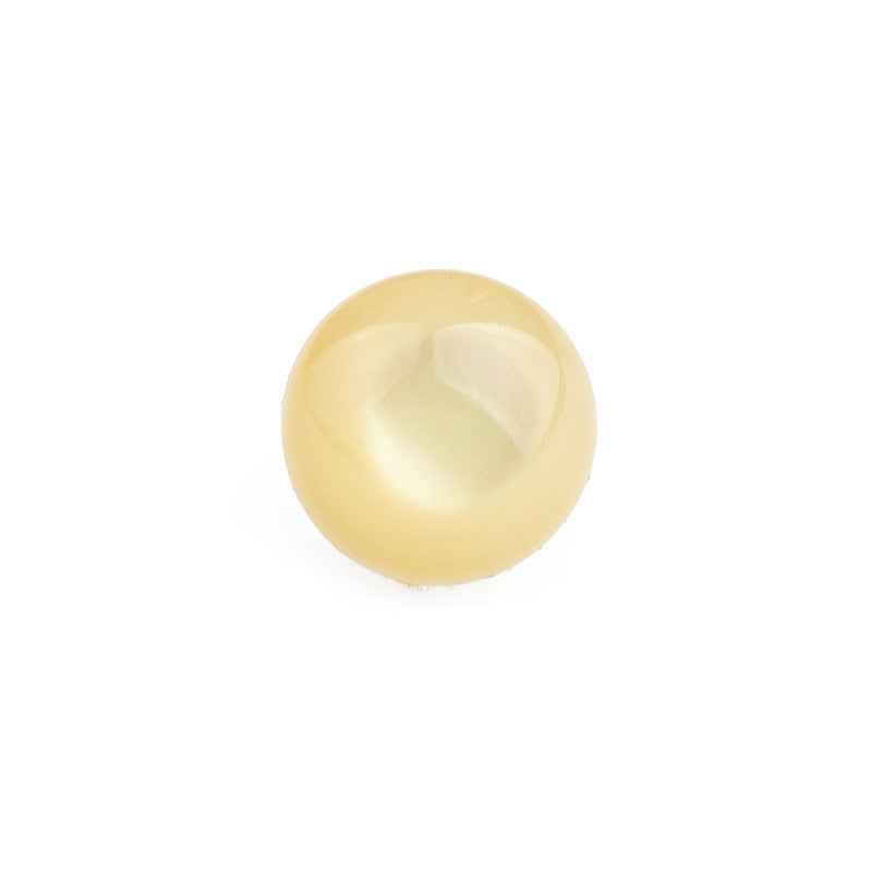 11.5mm iridescent ripple mushroom resin button, pale yellow rounded dome