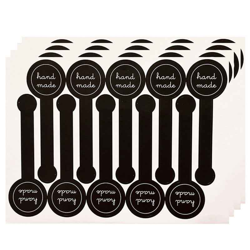 200pcs Hand Made Lollipop Sealing Sticker Black