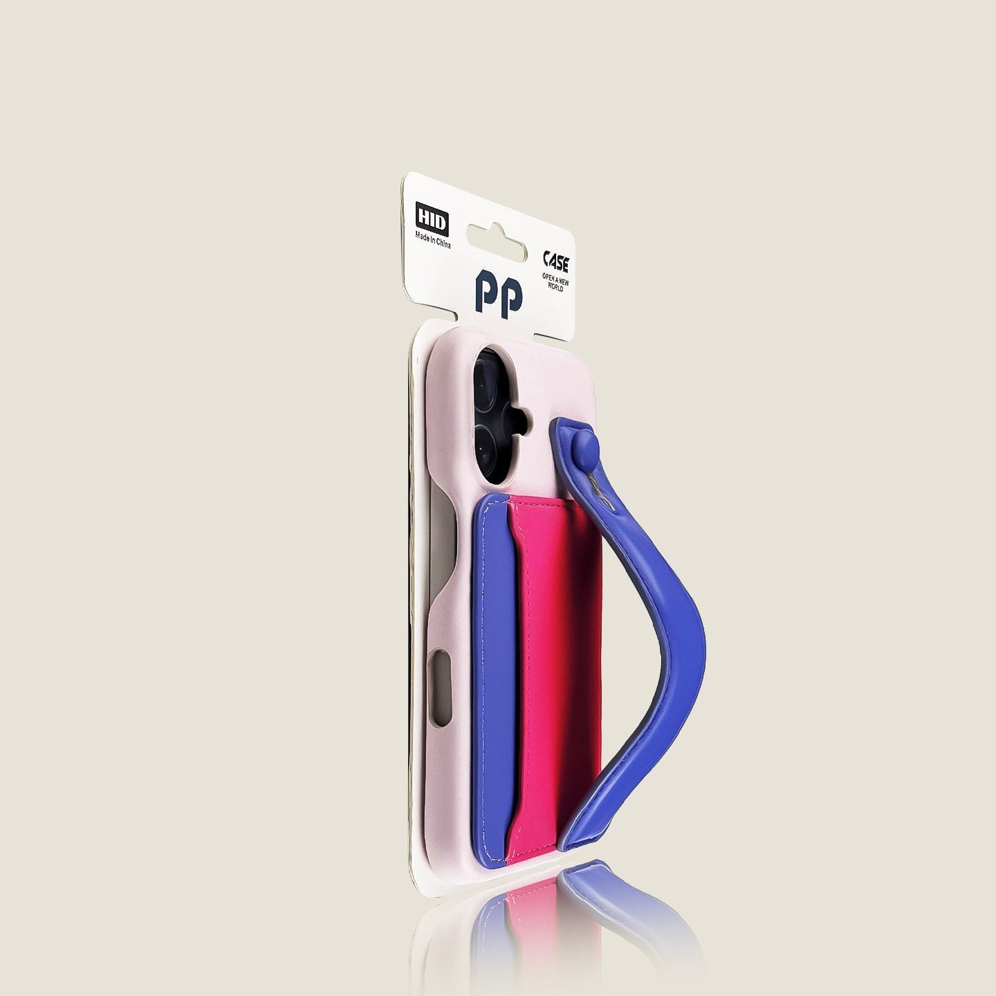 iPhone Case with Color-Block Card Wallet & Wrist Strap