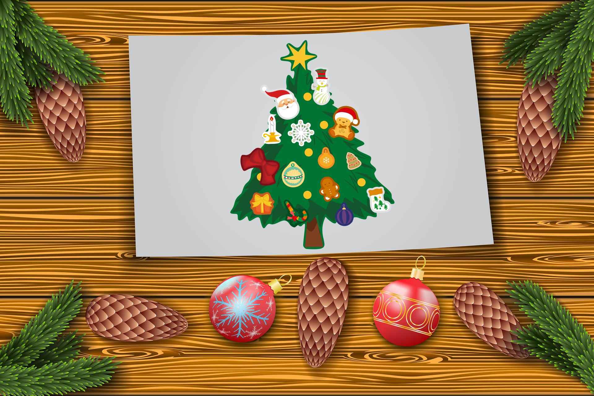 36 Sheets Make Your Own Christmas Tree Stickers for Kids Cards Crafts
