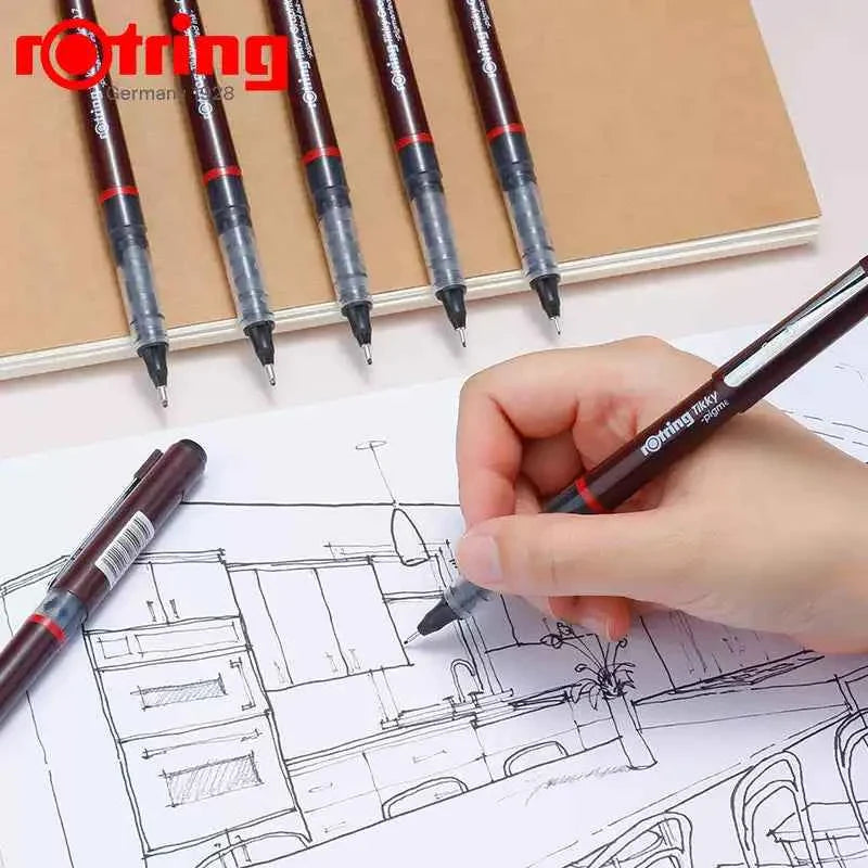 rOtring Tikky Fine Liner Graphic Pen, 0.1/0.3/0.5mm,Black Ink ,3 Pack