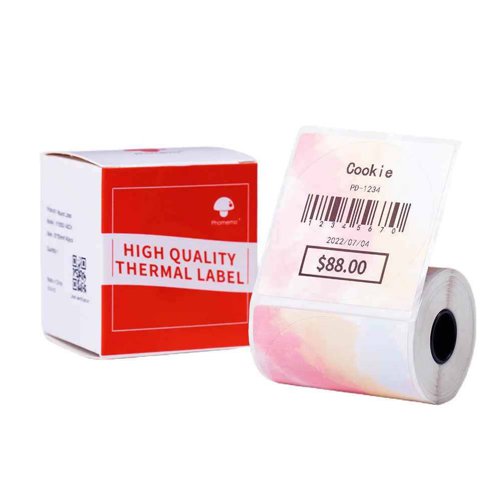 Phomemo 50x50mm Thermal Round Gradient Color Label for M110/M120/M200/M220 Pink