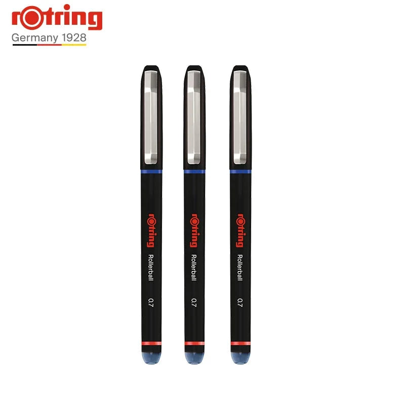 rOtring Rollerpoint Rollerball Pen 3-Pack – Blue Ink | Needle Tip | 0.5mm / 0.7mm | Liquid Ink Precision Liner 0.7mm