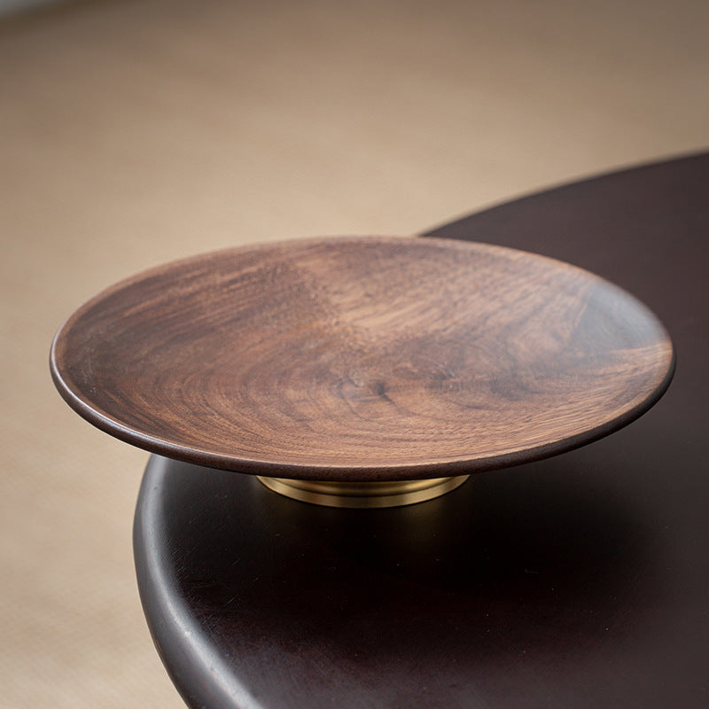 Walnut Wood Serving Plate | Zen-Style Fruit, Tea & Snack Tray
