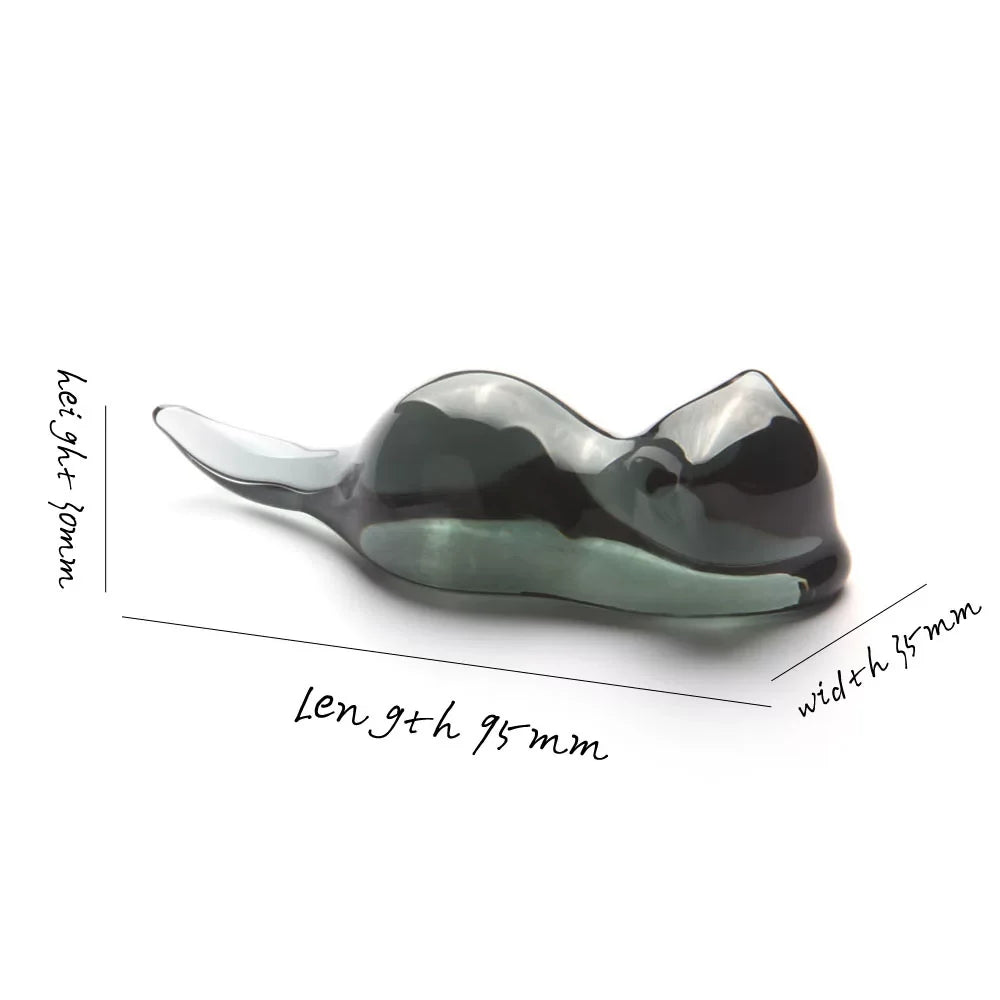 Cat Glass Pen Rest & Crystal Paperweight – Handcrafted Kitten Pen Holder for Glass Pens & Dip Pens, 95×35×30mm