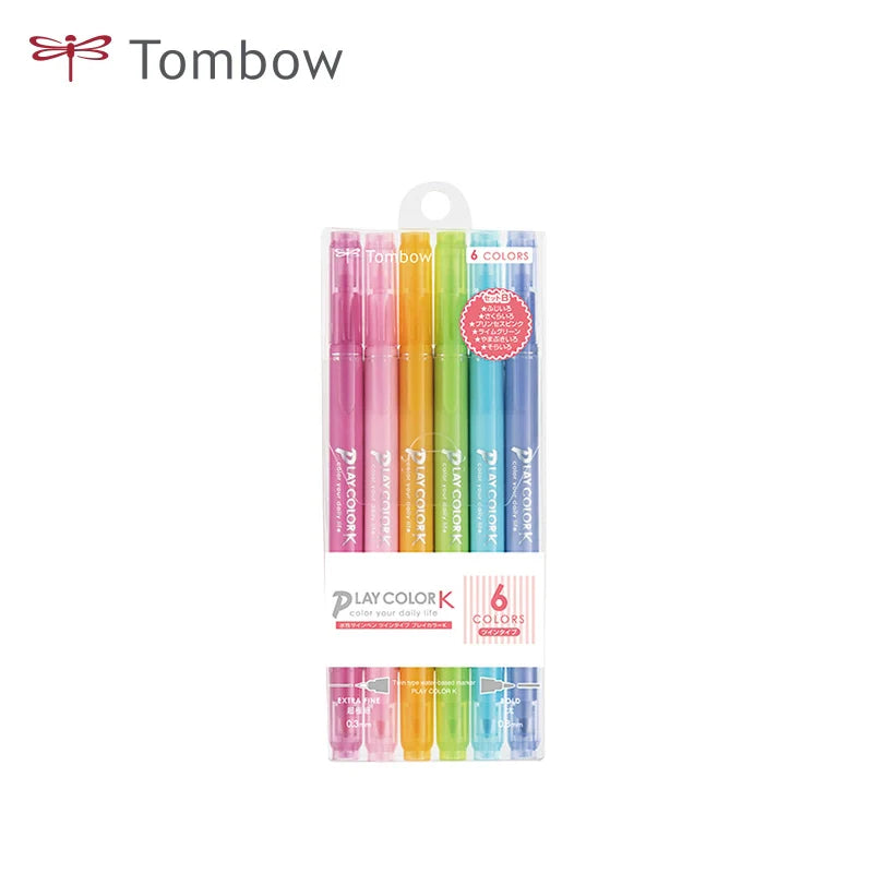 Tombow Play Color K Felt Tip Pen Set 6/12/24/36 Colors 6 Color Set B