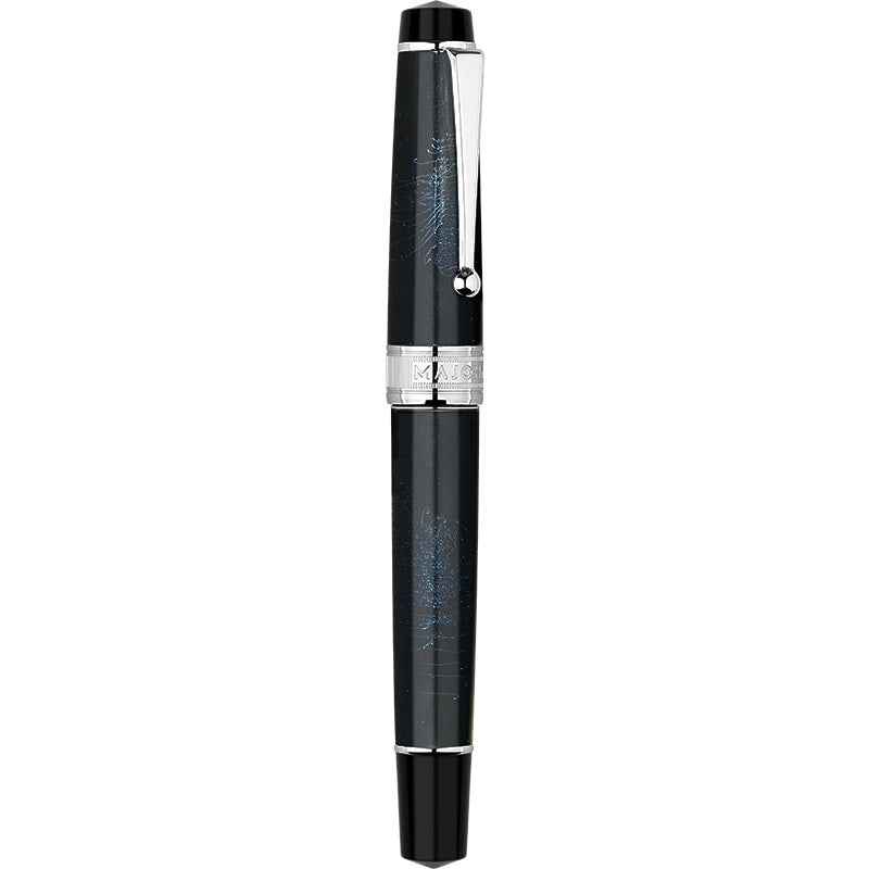 Majohn T5 Piston Fountain Pen,Large Ink Capacity Writing Set with Box Blue