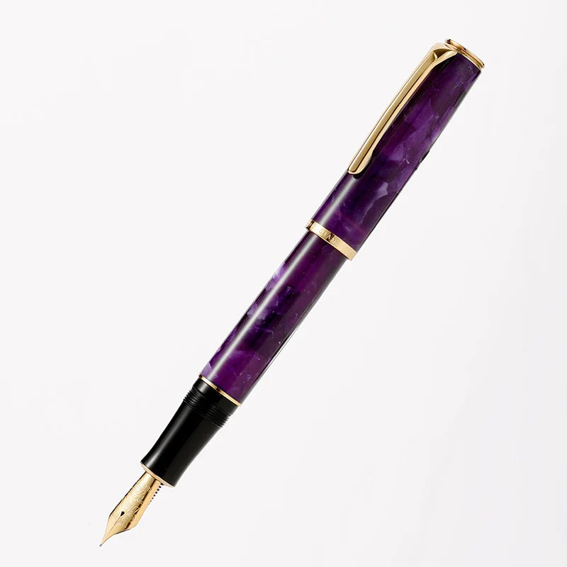 Hongdian N12 Piston Fountain Pen Fine Soft Nib Acrylic Design