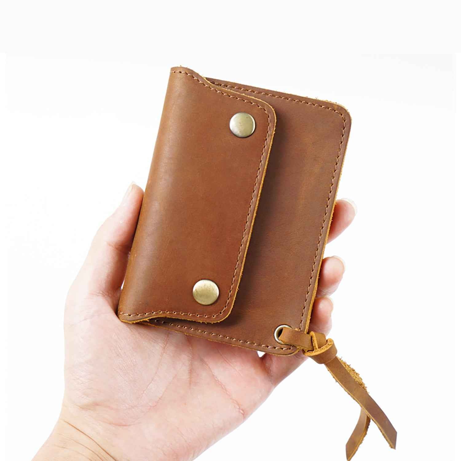Handmade Crazy Horse Leather Card Holder Wallet