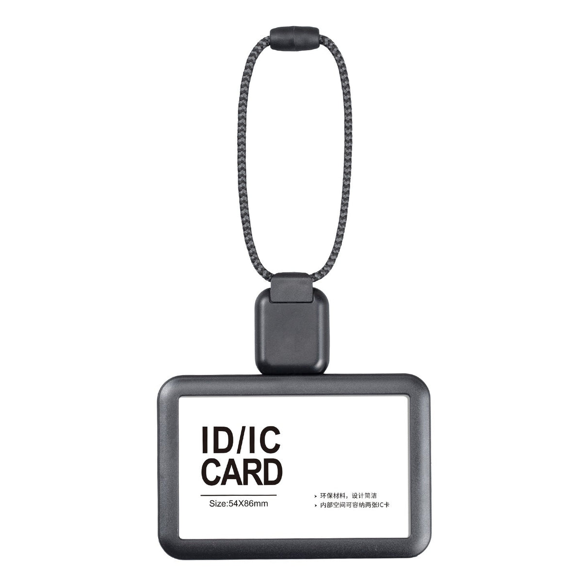 Badge Holder with Short Retractable Lanyard – 2 Pack | Horizontal & Vertical | Fits 86×54mm Cards Black D