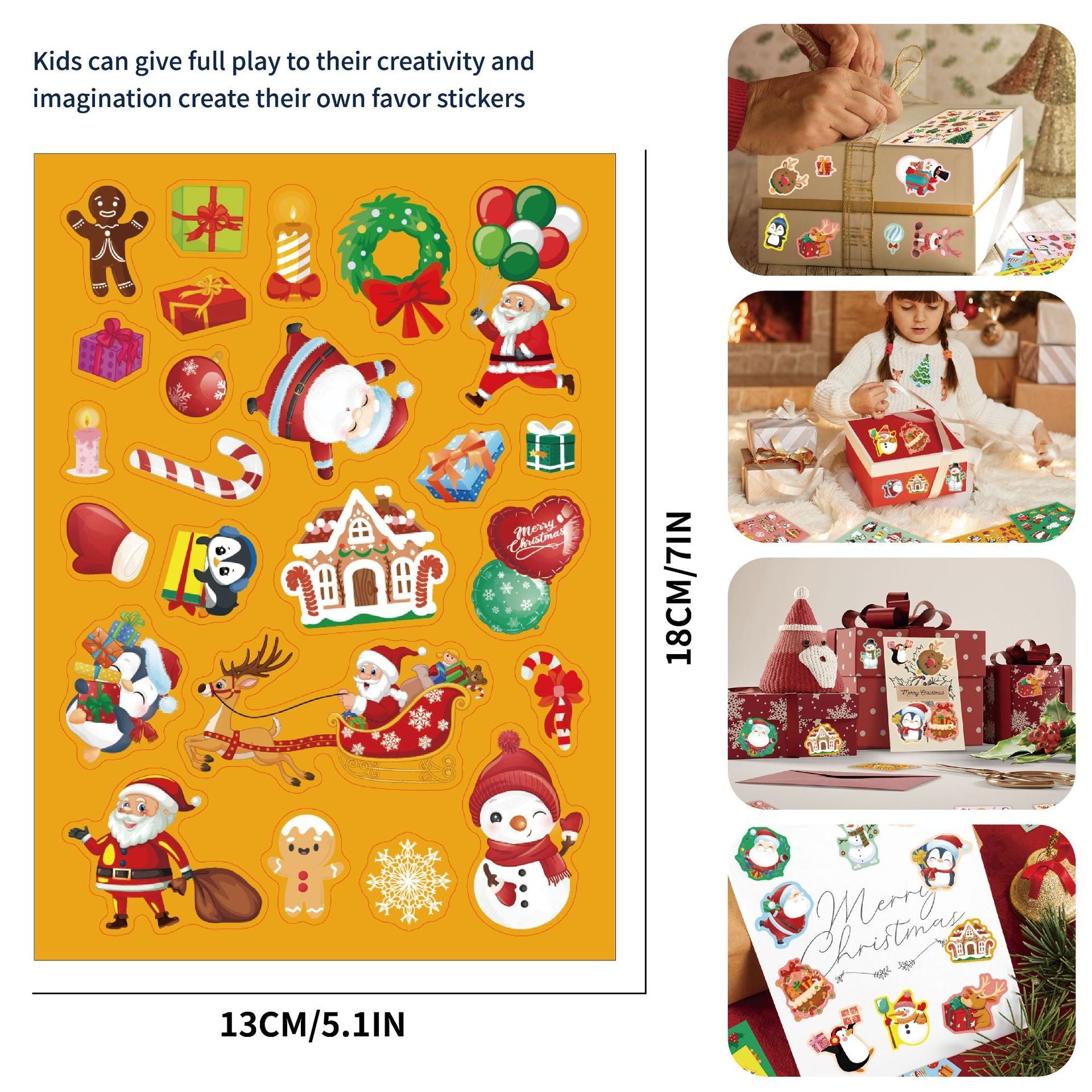 Make a Face Santa Claus Stickers for Kids 24 Sheets
