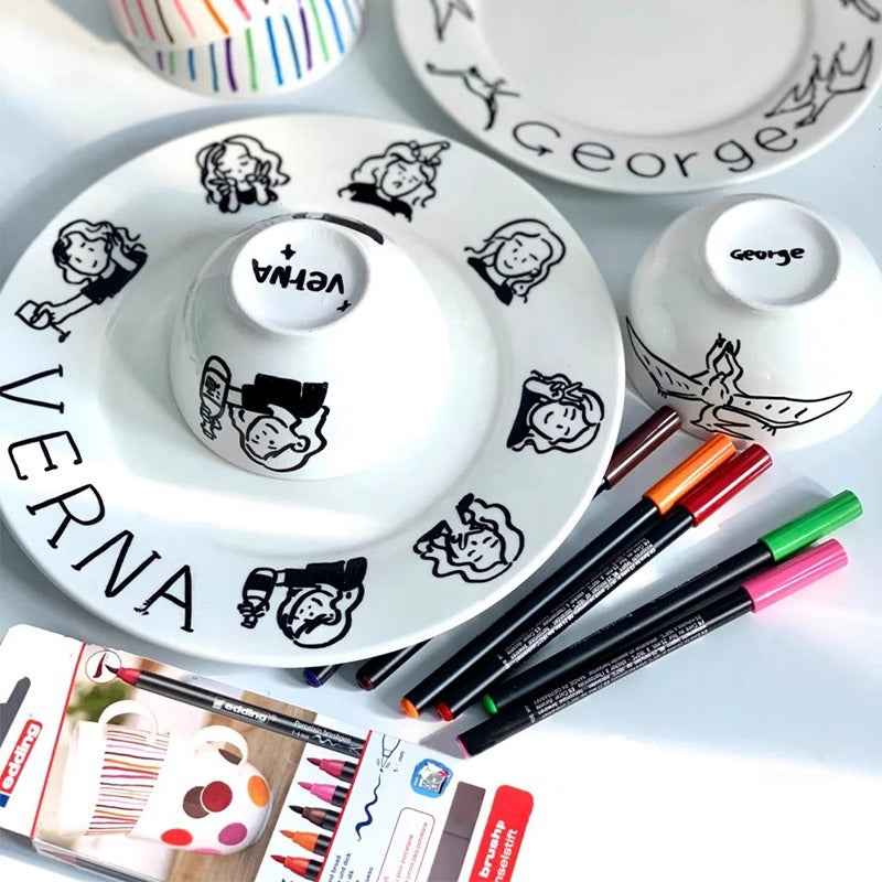 edding 4200 porcelain brush pen 6 pack for ceramic painting