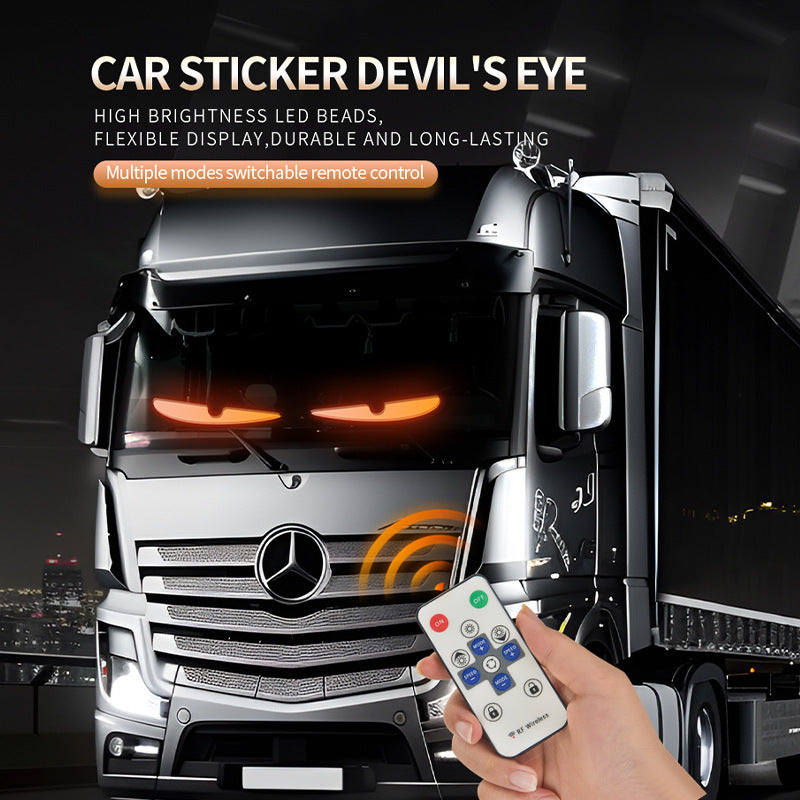 Demon Eye LED Flexible Screen Car Interior Light – Truck Window Decor Lamp with Remote | 2-Pack 16.5cm Wide | 60/70/80cm Length Options