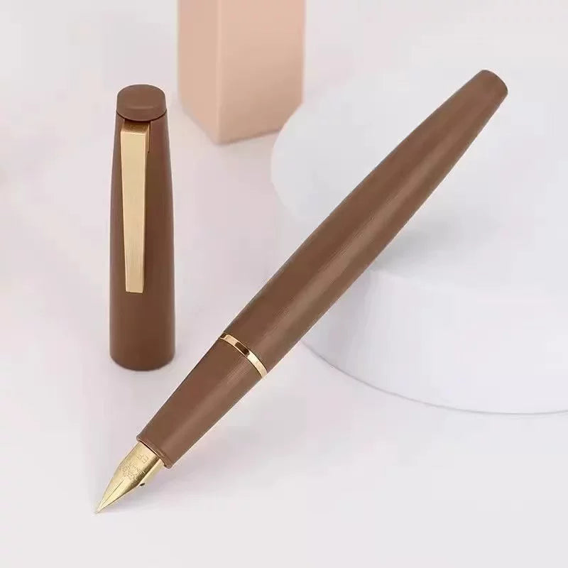 Jinhao 80 Fountain Pen – Lightweight Fiber Body, Smooth Nib for Students, Calligraphy & Extended Writing Gold Coffee