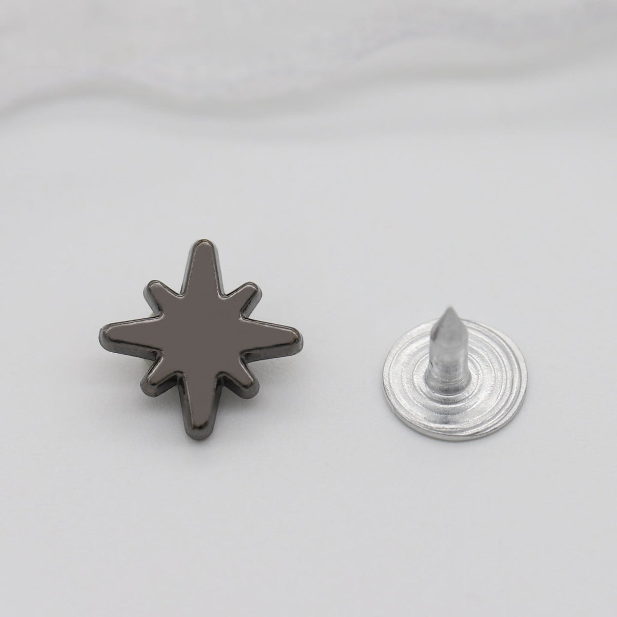 Eight-Point Star Metal Stud Buttons for Shoes & Clothing, 100-Pack Gunmetal