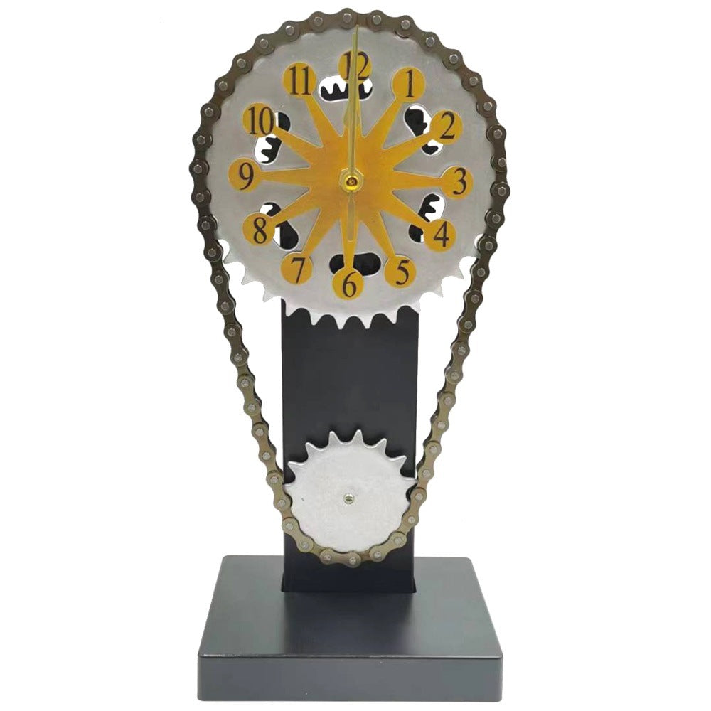 Vintage Rotating Gear Steampunk Clock Gold