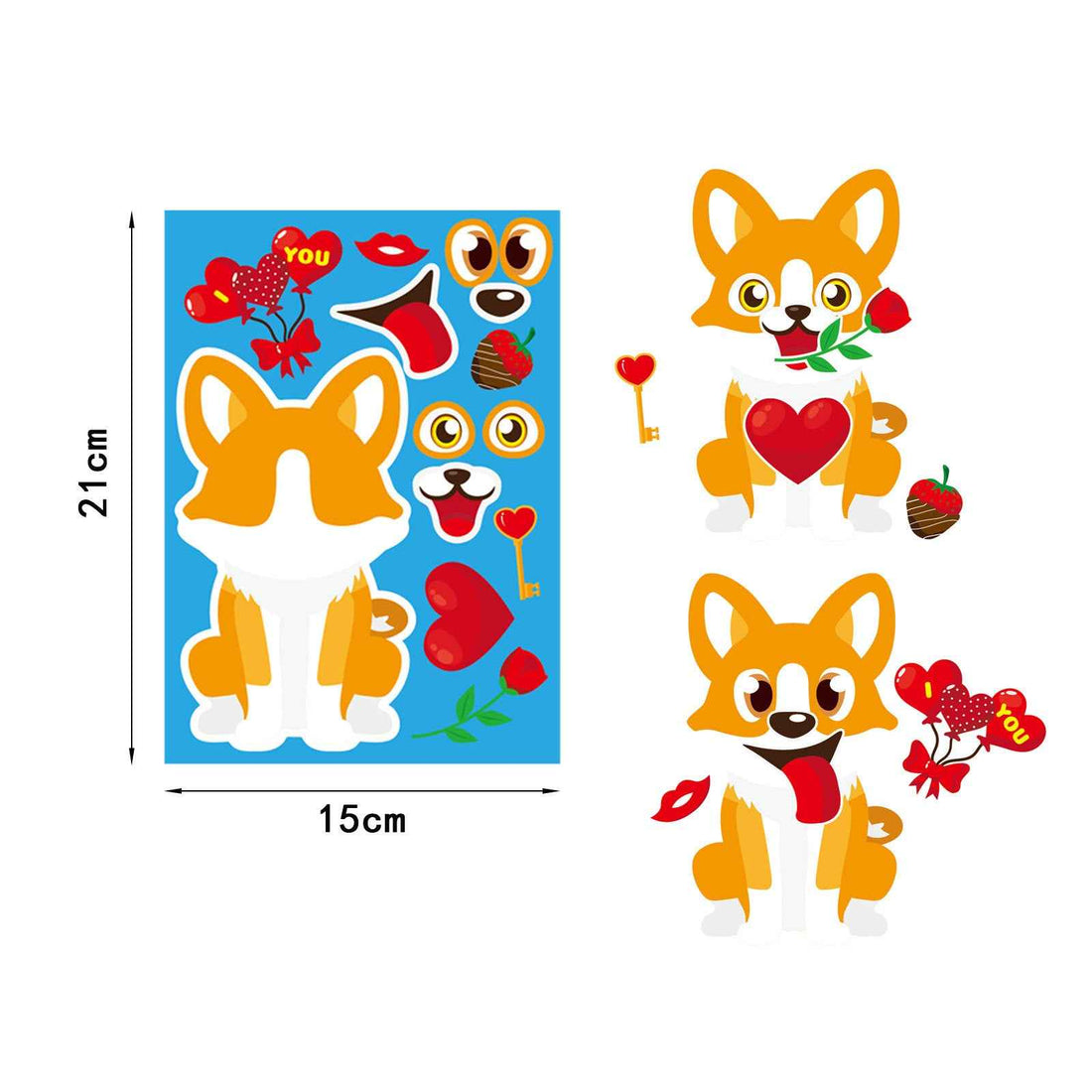 24 Sheets Cute Anime Animals Make Your Own Stickers for Kids