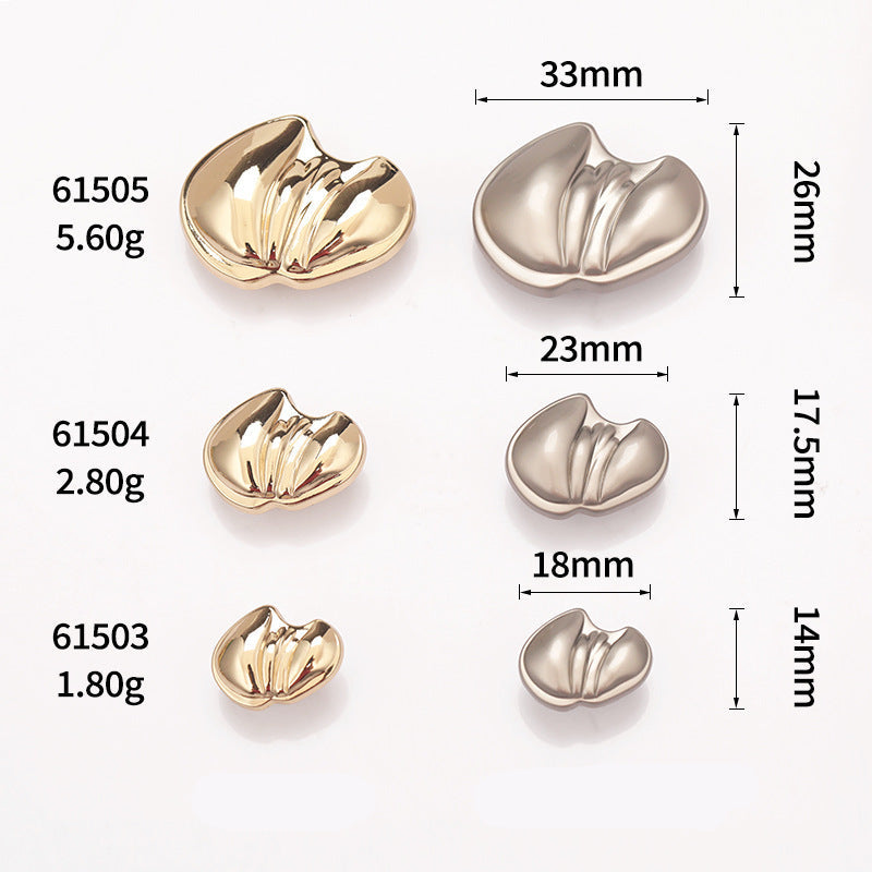 Paw metal shank buttons sizes shown (33mm/23mm/18mm), light gold & nickel silver