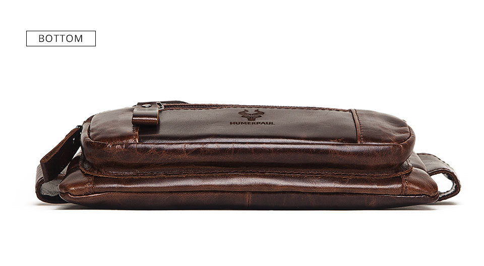 Men's Genuine Leather Waist Bag Packs
