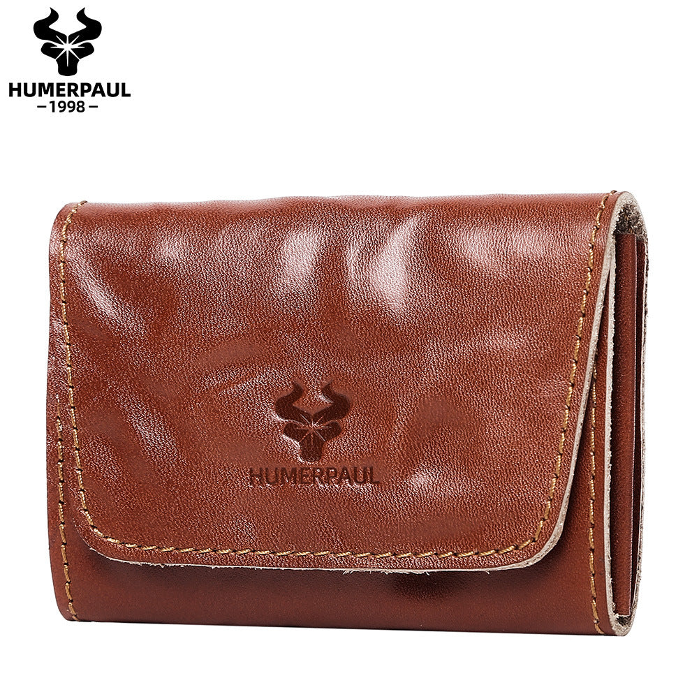 Handcrafted Tanned Leather Credit Card Wallet Brown