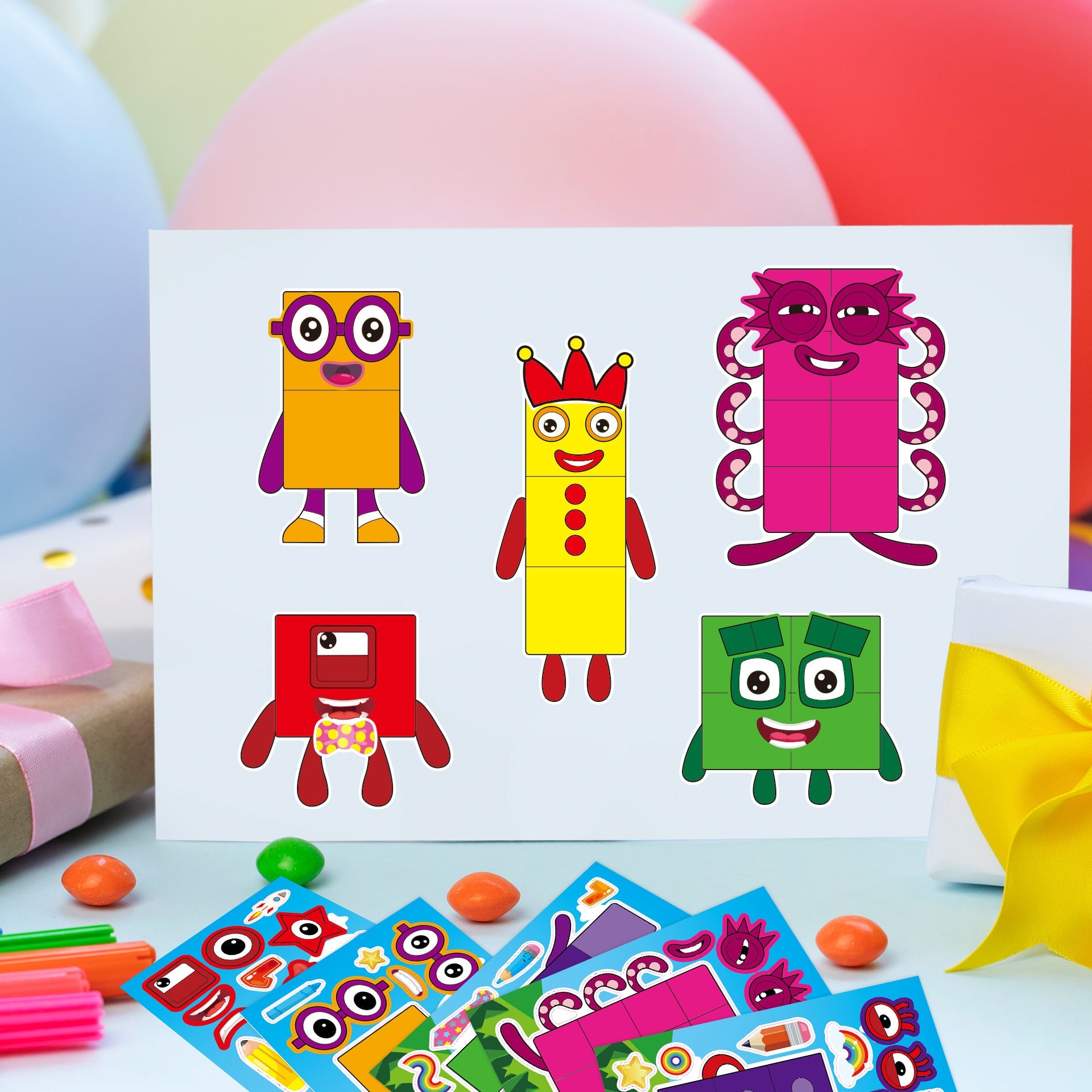 Make a Face Anime Building Block Stickers for Kids 24 Sheets