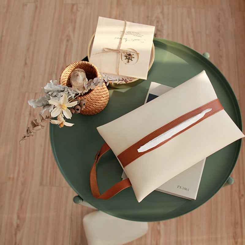 Hanging PU Leather Car Tissue Box Holder