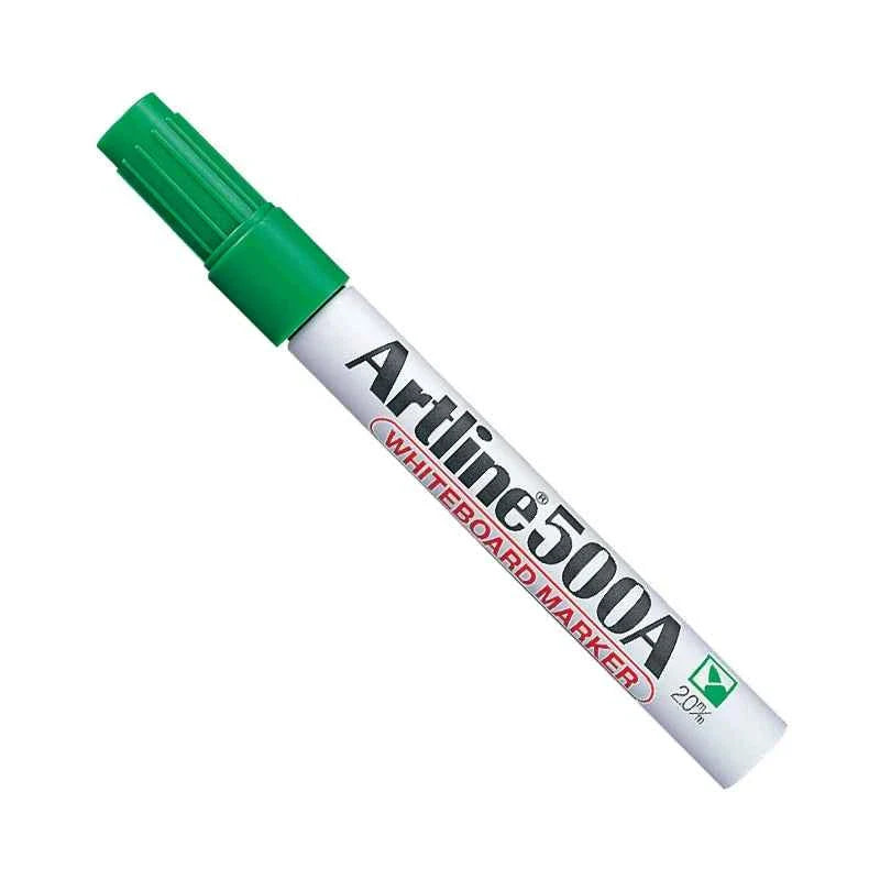 Artline 500A Whiteboard Markers | 2.0mm Bullet Tip | Low Odor 3 Pack 3 Green