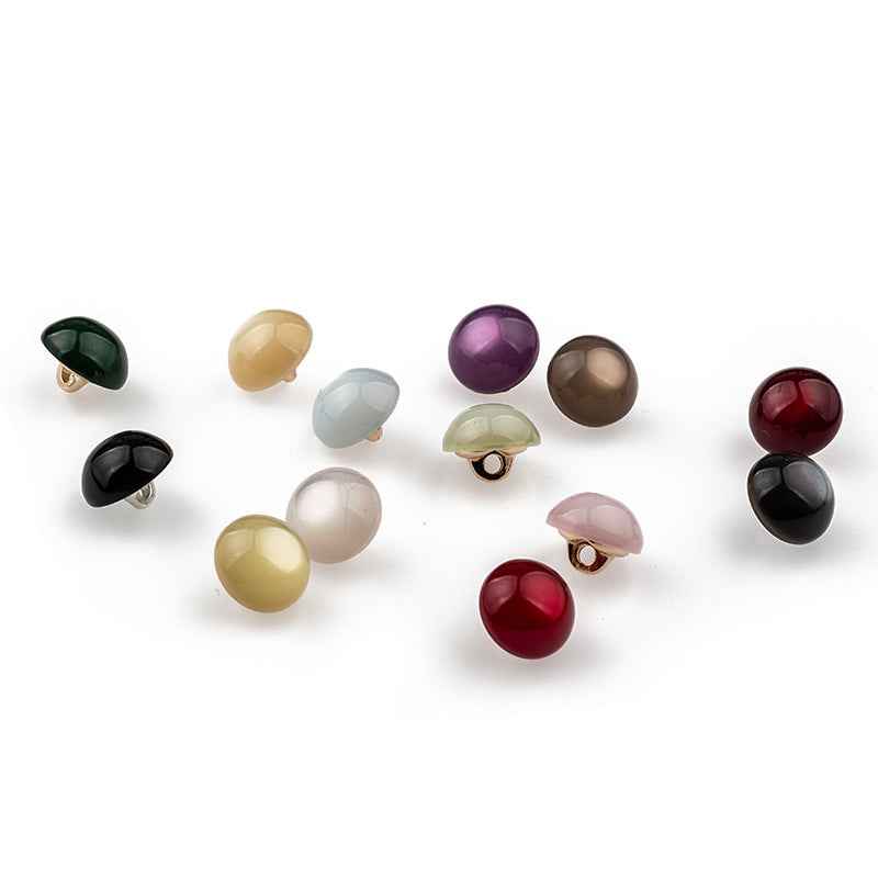 11.5mm iridescent ripple mushroom resin buttons, multicolor set of round domes