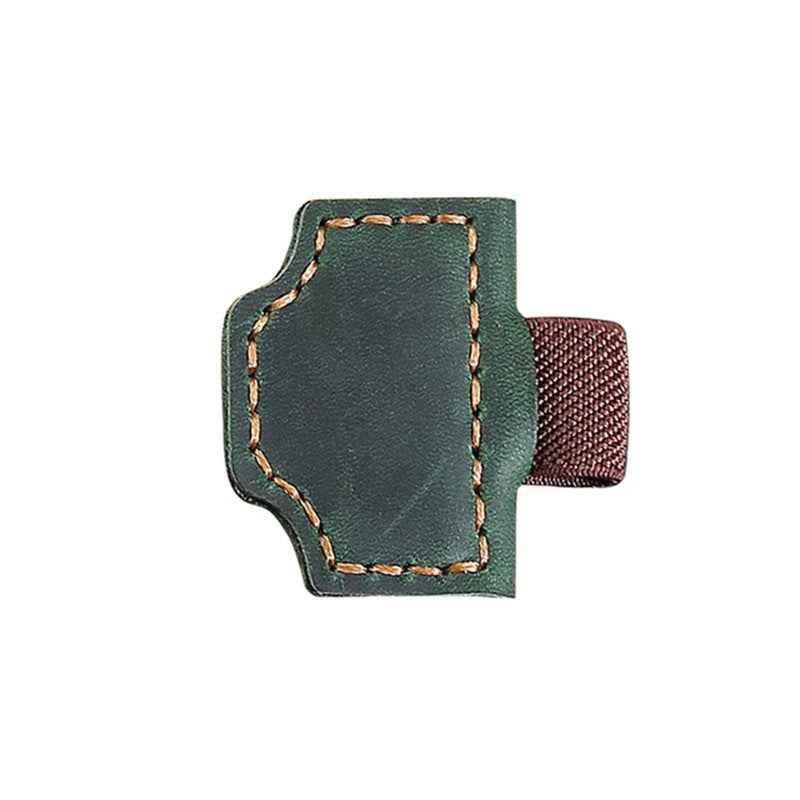 2PCS Magnetic Leather Bookmarks with Pen Holder Dark Green