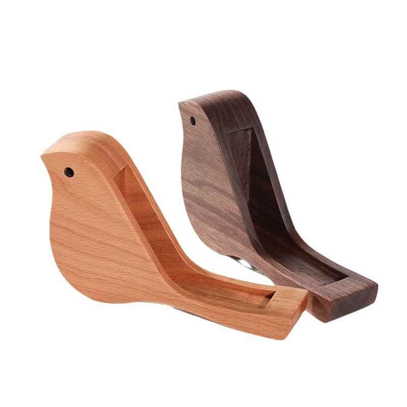 Wooden Business Card Holder for Desk Bird Shape